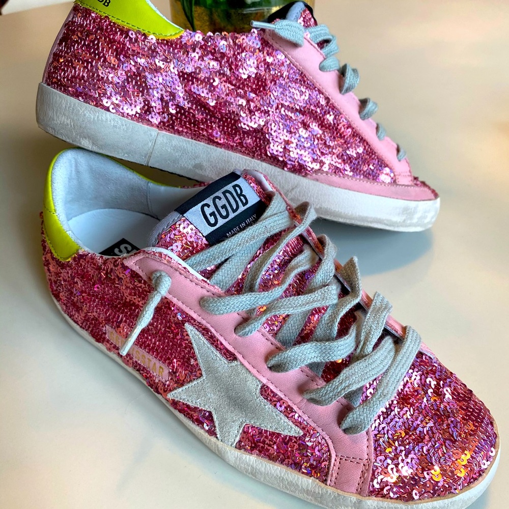 Golden Goose Pink Sequin Superstars
